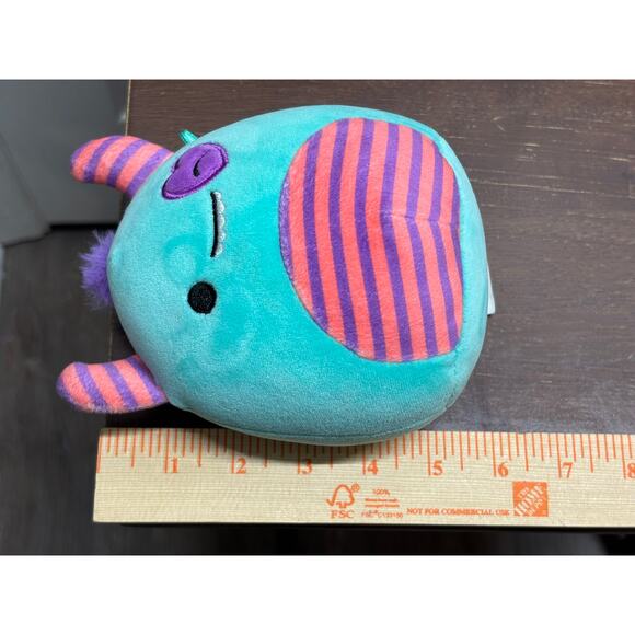 Squishmallows 5" Blue Purple Valentines Leon The Monster Kellytoy Plushie - Picture 7 of 7